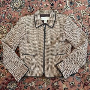 Vintage Doncaster Brown,Pumpkin, and Cream Herringbone Blazer